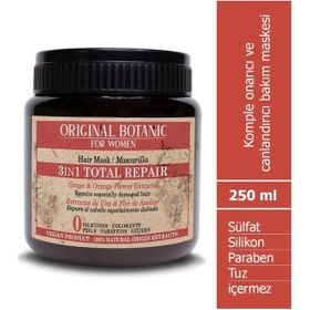 Original Botanic Total Repair 250 ml 3'ü 1 Arada Komple Onarıcı Vegan Kadın Bakım Maskesi