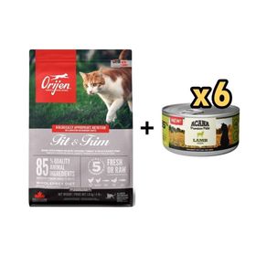 Orijen Fit&Trim 1.8 kg Kedi Maması+Acana Premium Kuzulu Ezme 6x85 gr Kedi Konservesi