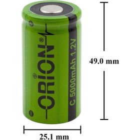 Orion 1.2V NI-MH C Orta Boy 5000 mAh Şarj Edilebilir Pil
