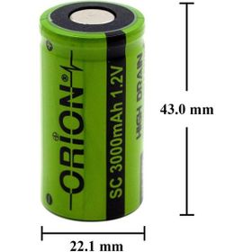 Orion 1.2V NI-MH SC 3000 mAh Şarj Edilebilir Pil