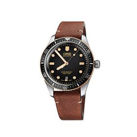Oris 01 733 7707 4354-07 5 20 45 Divers Sixty Five Kahverengi Deri Erkek Kol Saati
