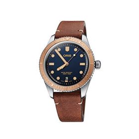 Oris 01 733 7707 4355-07 5 20 45 Divers Sixty Five Kahverengi Deri Erkek Kol Saati