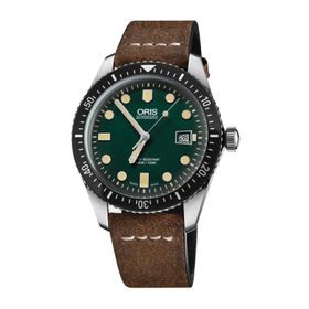 Oris 01 733 7720 4057-07 5 21 45 Divers Sixty Five Kahverengi Deri Erkek Kol Saati