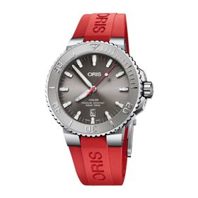 Oris 01 733 7730 4153-07 4 24 66EB Aquis Date Relief Kırmızı Erkek Kol Saati