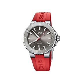 Oris 01 733 7730 4153-07 4 24 66EB Aquis Date Relief Kırmızı Erkek Kol Saati
