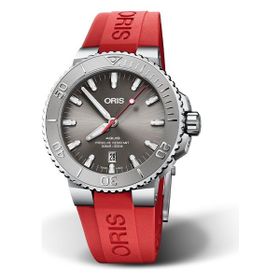 Oris 01 733 7730 4153-07 4 24 66EB Aquis Date Relief Kırmızı Erkek Kol Saati