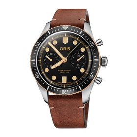 Oris 01 771 7744 4354-07 5 21 45 Divers Sixty Five Chronograph Kahverengi Deri Erkek Kol Saati