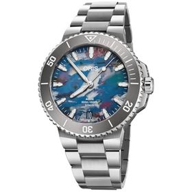 Oris 400 01 400 7790 4150-07 8 23 Aquis Date Upcycle Gri Çelik Erkek Kol Saati