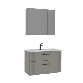 Orka Bari V2 85 cm Çekmeceli Aynalı Dolaplı Banyo Dolabı Takımı