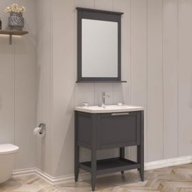 Orka Bastle 65 cm Mat Antrasit Banyo Dolabı Takımı