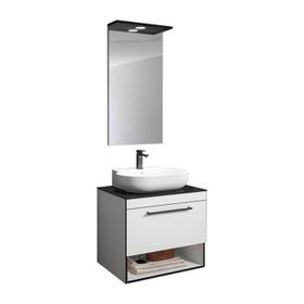 Orka Knidos ORKA5000347 Parlak Beyaz 90 cm Banyo Dolabı Takımı