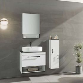 Orka Knidos ORKA5000348 Beyaz 90 cm Banyo Dolabı Takımı