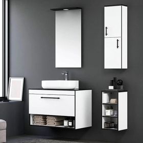 Orka Knidos ORKA5000348 Beyaz 90 cm Banyo Dolabı Takımı
