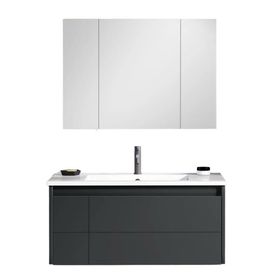 Orka Likya 100 cm Mdf Mat Antrasit Banyo Dolabı Takımı ve Boy Dolabı