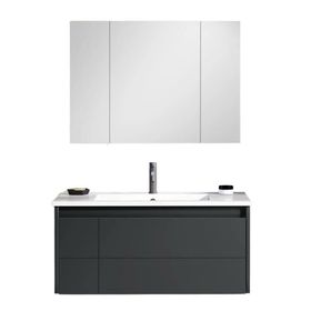 Orka Likya 100 cm Mdf Mat Antrasit Banyo Dolabı Takımı ve Boy Dolabı
