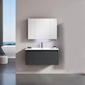 Orka Likya 100 cm Mdf Mat Antrasit Banyo Dolabı Takımı ve Boy Dolabı