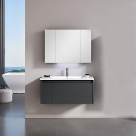 Orka Likya 100 cm Mdf Mat Antrasit Banyo Dolabı Takımı ve Boy Dolabı
