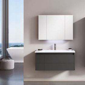 Orka Likya 100 cm Mdf Mat Antrasit Banyo Dolabı Takımı ve Boy Dolabı