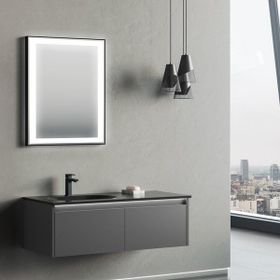 Orka Lisbon 110 cm Mat Antrasit Banyo Dolabı Takımı