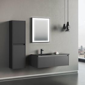 Orka Lisbon 110 cm Mat Antrasit Banyo Dolabı Takımı
