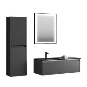 Orka Lisbon 110 cm Mat Antrasit Banyo Dolabı Takımı