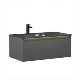 Orka Lisbon 90 cm Mat Antrasit Banyo Dolabı Takımı