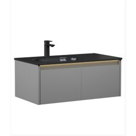 Orka Lisbon 90 cm Mat Gri Banyo Dolabı Takımı