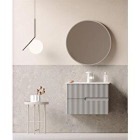 Orka Moonlight 90 cm Antrasit Banyo Dolabı Alt Modül ve Lavabo