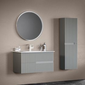 Orka Moonlight ORKA5003390 Mat Gri Lake 90 cm Banyo Dolabı Takımı
