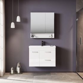 Orka Nova 80 cm Beyaz Banyo Dolabı Takımı