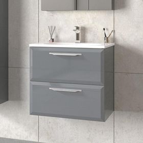 Orka Nuvola 65 cm Mdf Antrasit Banyo Dolabı