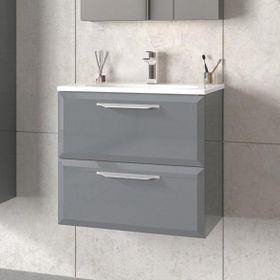 Orka Nuvola 65 cm Mdf Antrasit Banyo Dolabı