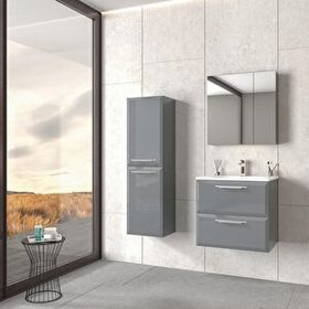 Orka Nuvola 65 cm Parlak Lake Gri Banyo Dolabı Takımı