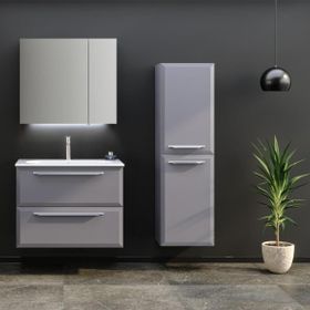Orka Nuvola 80 cm Mdf Gri Banyo Dolabı