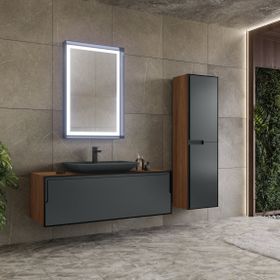 Orka ORKA5000147 Craft Ceviz Antrasit 120 cm Banyo Dolabı Takımı