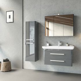 Orka ORKA5000523 Rose Parlak Gri 100 cm Banyo Dolabı Takımı