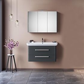 Orka ORKA5000523 Rose Parlak Gri 100 cm Banyo Dolabı Takımı