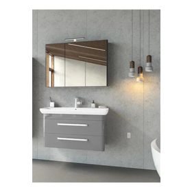 Orka ORKA5000523 Rose Parlak Gri 100 cm Banyo Dolabı Takımı