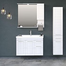Orka ORKA5002514 Perge Beyaz 100 cm Banyo Dolabı Takımı