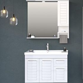 Orka ORKA5002514 Perge Beyaz 100 cm Banyo Dolabı Takımı