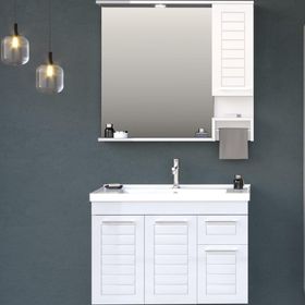 Orka ORKA5002514 Perge Beyaz 100 cm Banyo Dolabı Takımı