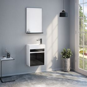 Orka ORKA5003265 Yedisu Parlak Siyah 45 cm Banyo Dolabı Takımı