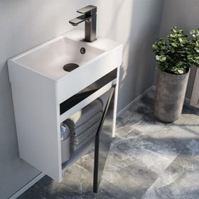 Orka ORKA5003265 Yedisu Parlak Siyah 45 cm Banyo Dolabı Takımı