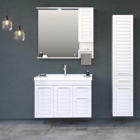Orka Perge 100 cm Mdf Beyaz Banyo Dolabı