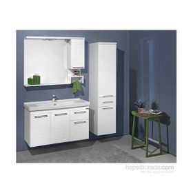 Orka Perge 100 cm Mdf Beyaz Banyo Dolabı