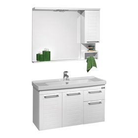 Orka Perge 100 cm Mdf Beyaz Banyo Dolabı