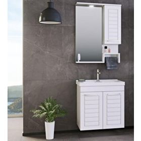 Orka Perge 65 cm Beyaz Banyo Dolabı