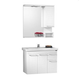 Orka Perge 85 cm Beyaz Banyo Dolabı