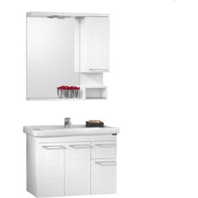 Orka Perge 85 cm Beyaz Banyo Dolabı