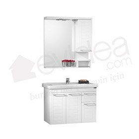 Orka Perge 85 cm Beyaz Banyo Dolabı